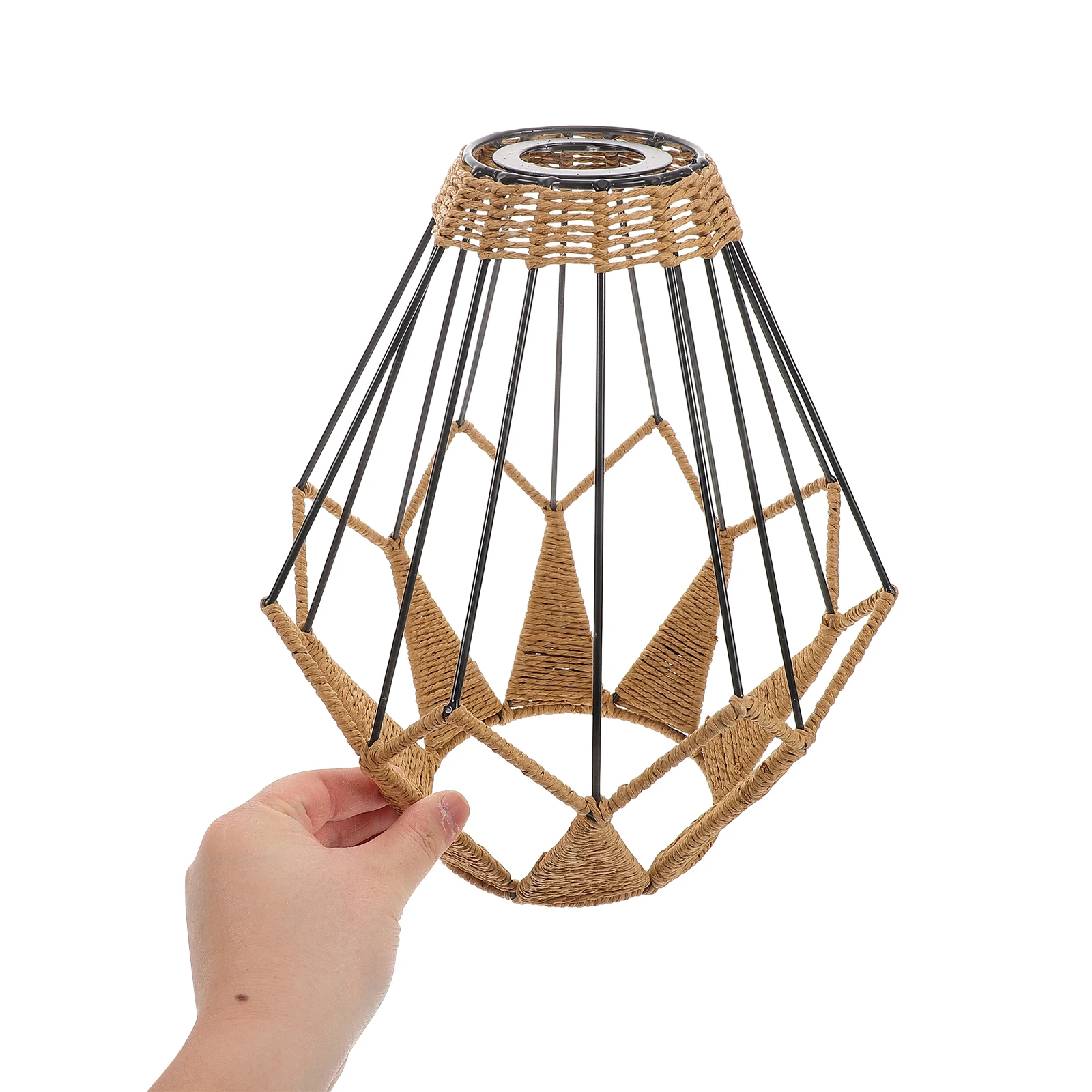 

Ch Shade Lamp Cover Detachable Beige Modern Pendant Dining Room Light Fixture Ceiling Decorative Woven Lampshade