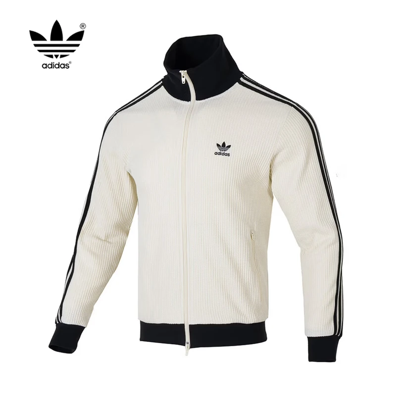 

Ветрозащитная трикотажная куртка-кардиган adidas Originals унисекс с воротником-стойкой, спортивная одежда для пар JW0109