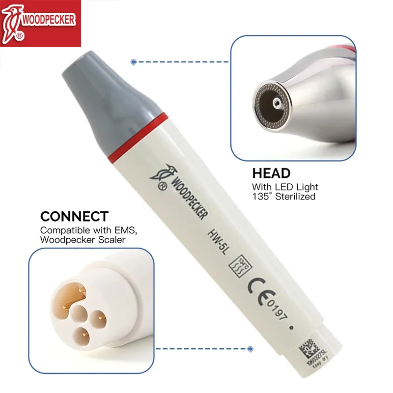 Woodpecker Dental Ultrasonic Piezoelectric Scaler Handheld Units HW-5L and HW-3H Are Compatible with UDS EMS Professional Dental