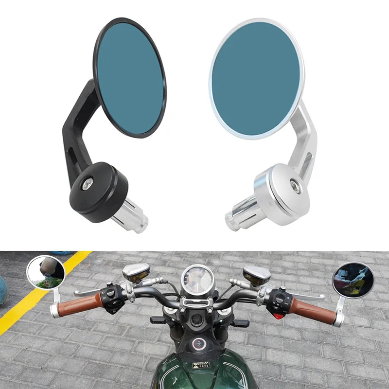 

Motorcycle Handlebar End Rearview Mirrors CNC Silver 22mm Universal Non Glare Balance Slider for BMW Honda Yamaha Kawasaki