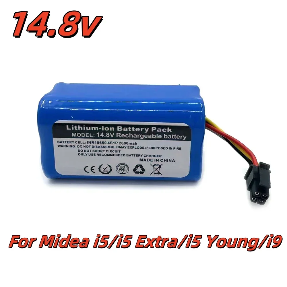 

Lithium Battery 14.8V 18650 Rechargeable For Midea i5/i5 Extra/i5 Young/i9 EYE Robot Vacuum Cleaner Battery With BMS