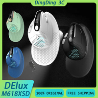 DELUX M618XSD Ergonomic Vertical Mouse With OLED Screen Tri-Mode Wireless Rechargeable Low Latency Custom Office Gaming Mouse