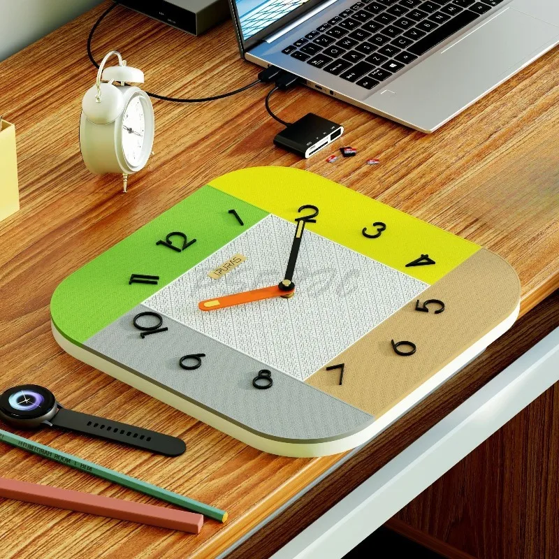 Ultra Quiet 4005 Three-dimensional Creative Artistic Dopamine Simple Living Room Clock Wall Mounted Home Clock