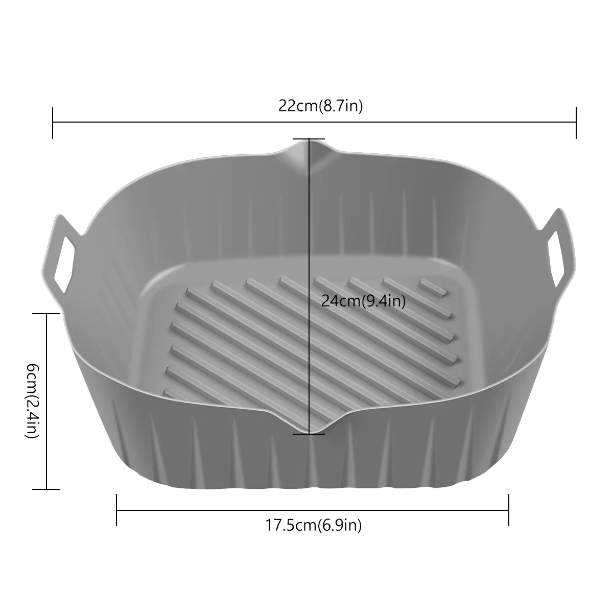 Air Fryer Silicone Pot Oven Baking Tray Square Liner Bread Fried Chicken Pizza Basket Mat Replacemen Grill Pan BBQ Accessories