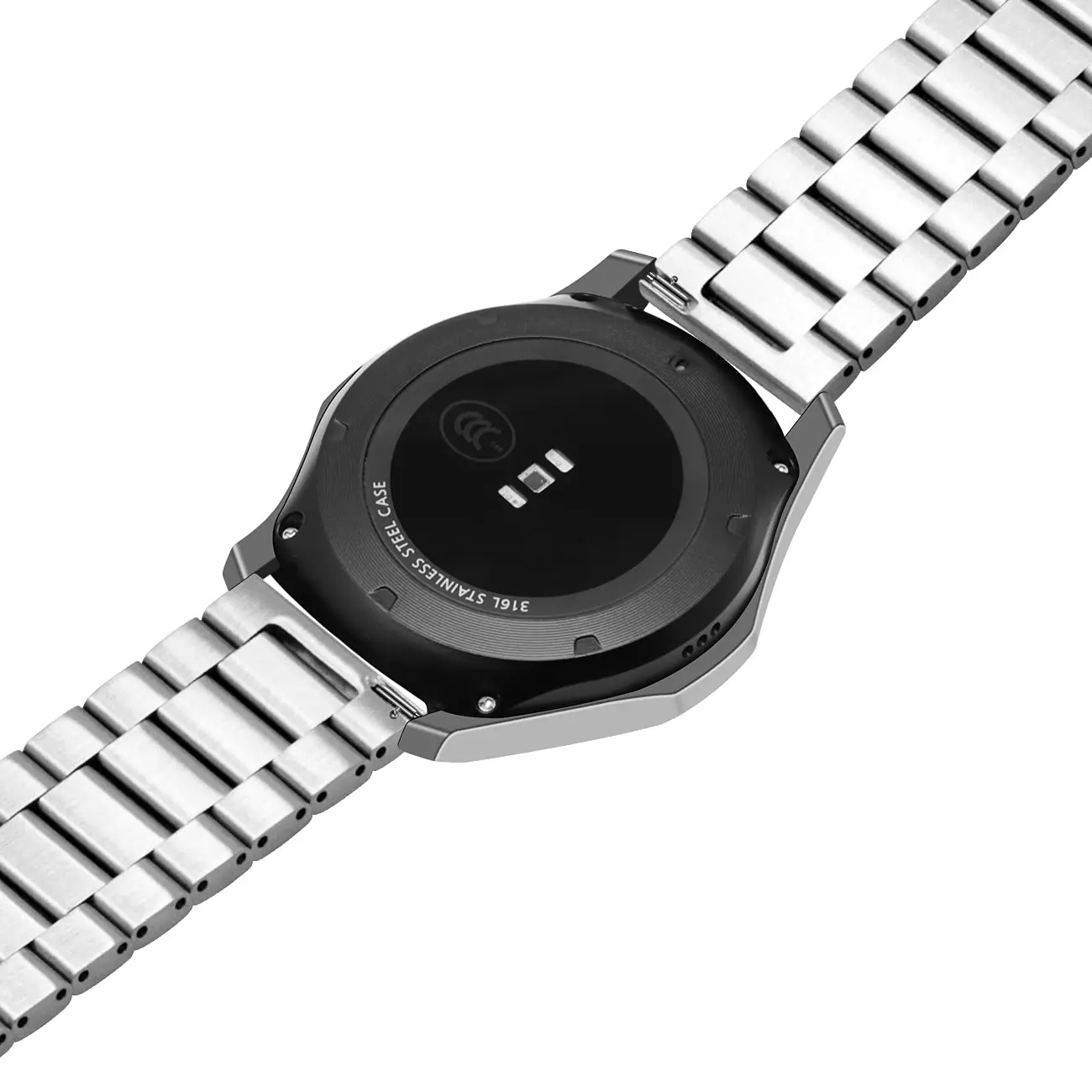 Jialiang 20mm Quick Release Link Bracelet Stainless Steel Band Metal Strap for Samsung Galaxy Watch 6/5/4 Band/Active 2 40/44mm