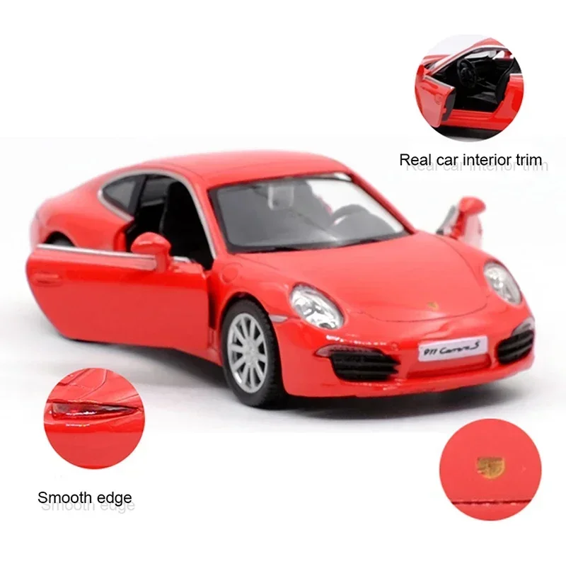 1:36 Porsche 911 Carrera S Sports Car Alloy Diecast Classic Car Model Toy With Pull Back For Children Gifts Toy Collection F204