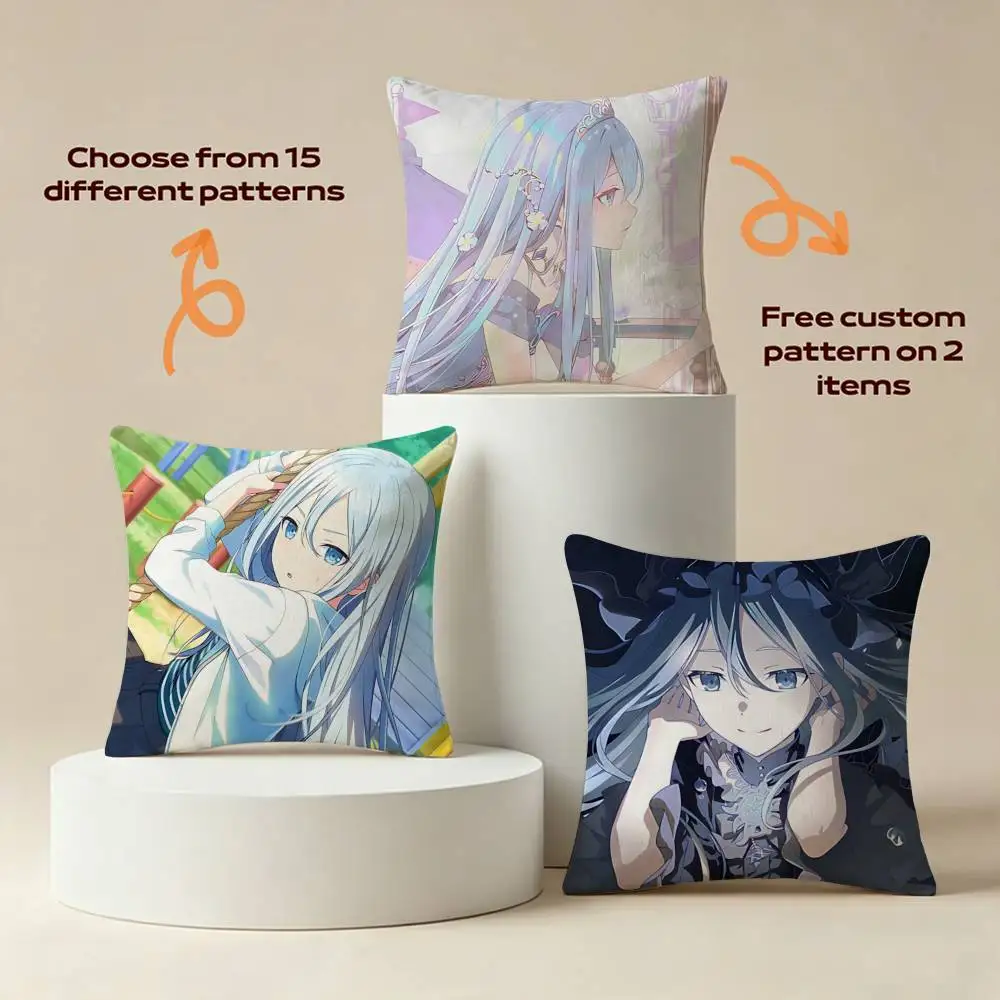N25 Y-Yoisaki Kanade HD-Printed Square Sofa Pillow Cover Solid Color Living Room Home Decor Cushion Case