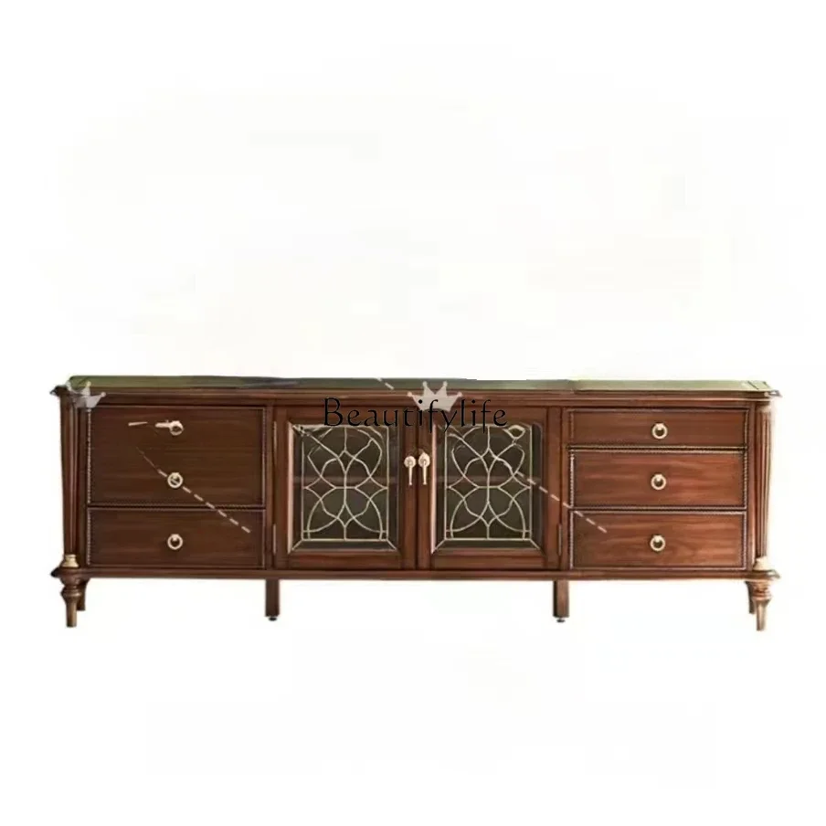 

XX39*American retro solid wood TV cabinet custom coffee table French rectangular tea table