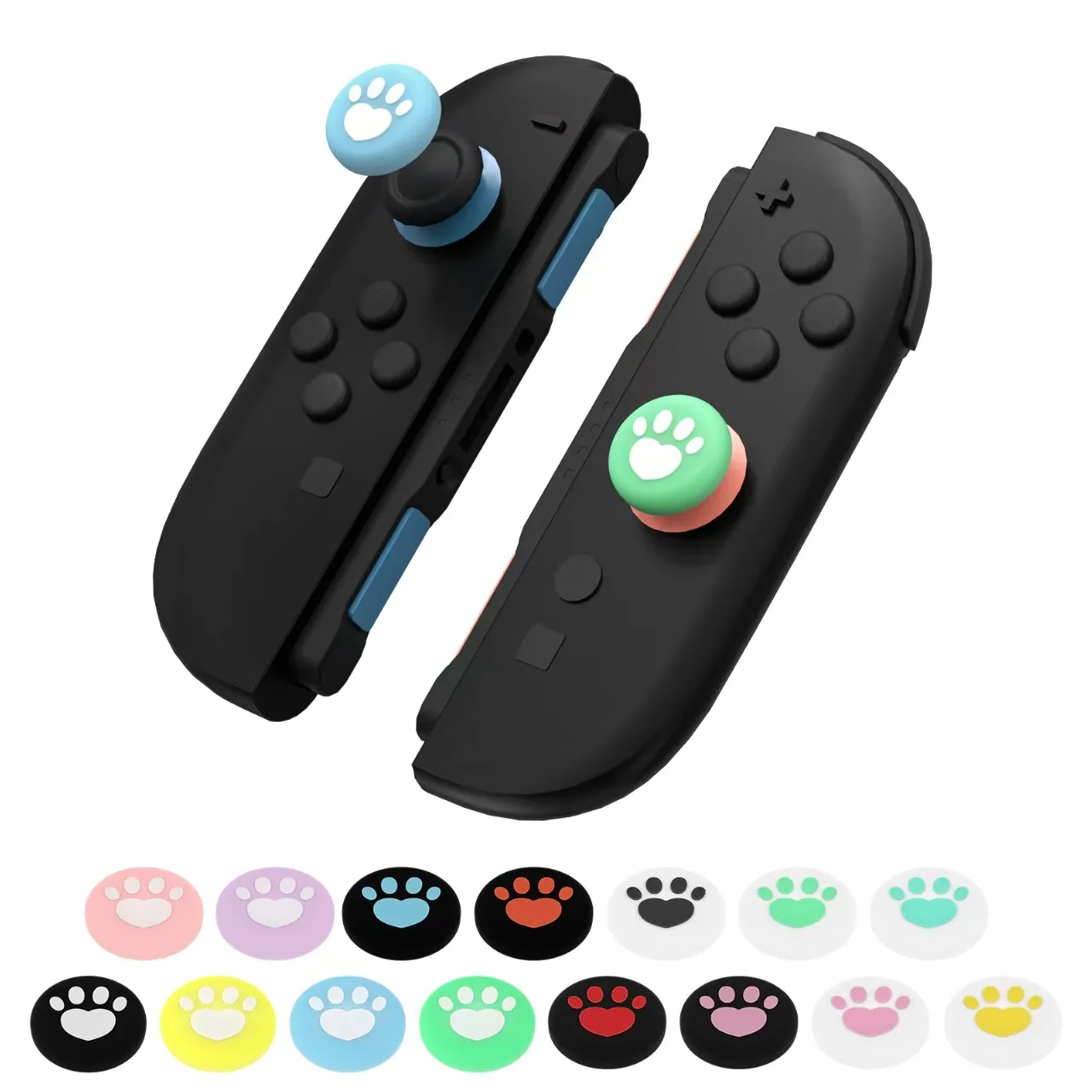 10 pçs silicone macio gato pata joystick polegar apertos protetor tampa de balancim para interruptor 2 joy con controlador acessórios de jogos de vídeo