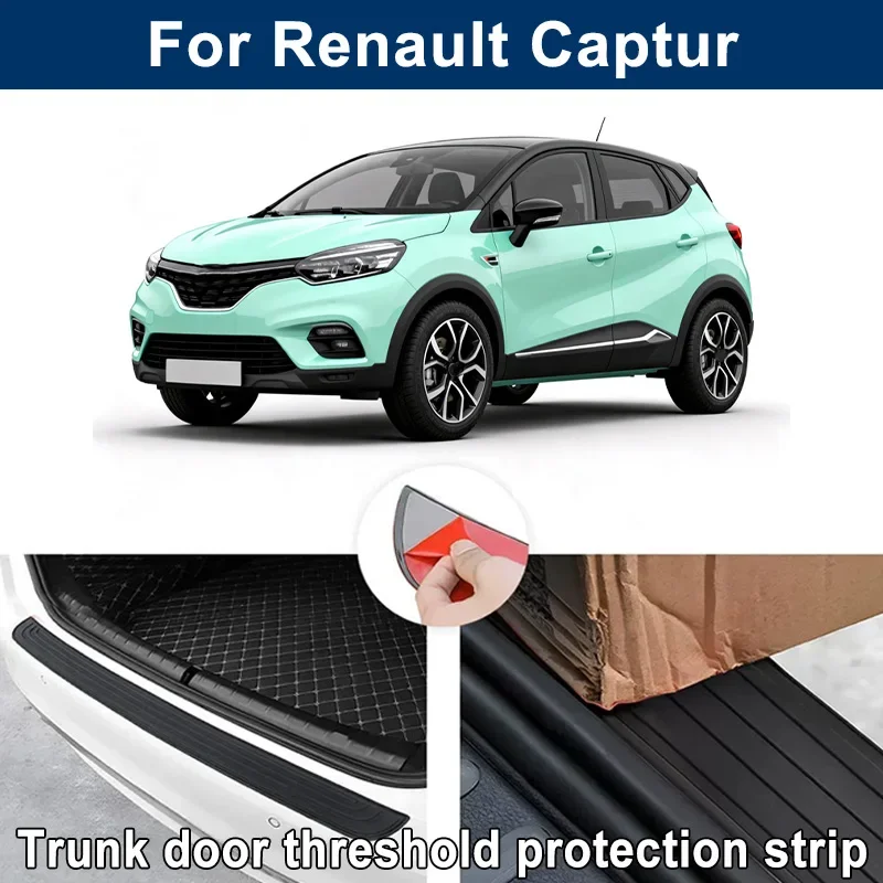 Car Trunk Sill Anti-scratch Guard Strip For Renault Captur - Rear Bumper Rubber Protector Decorative Cover Sticker