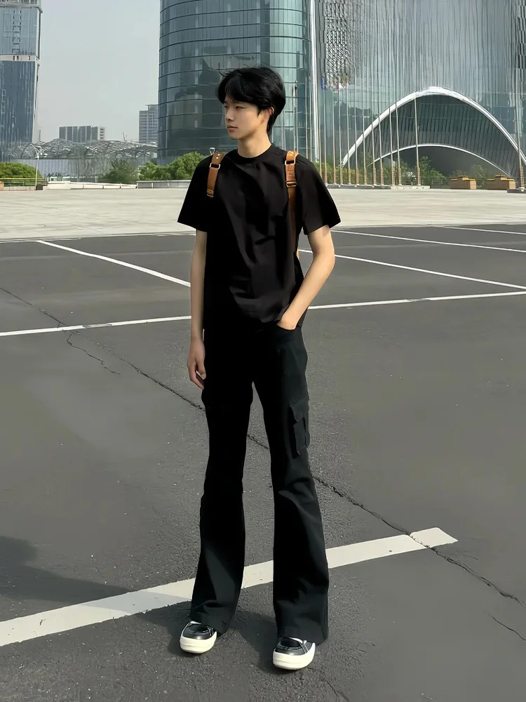 

American High Street Men's Summer Thin Straight Leg Jeans mid High Waist Workwear Trousers Extended Length Cleanfit Sle