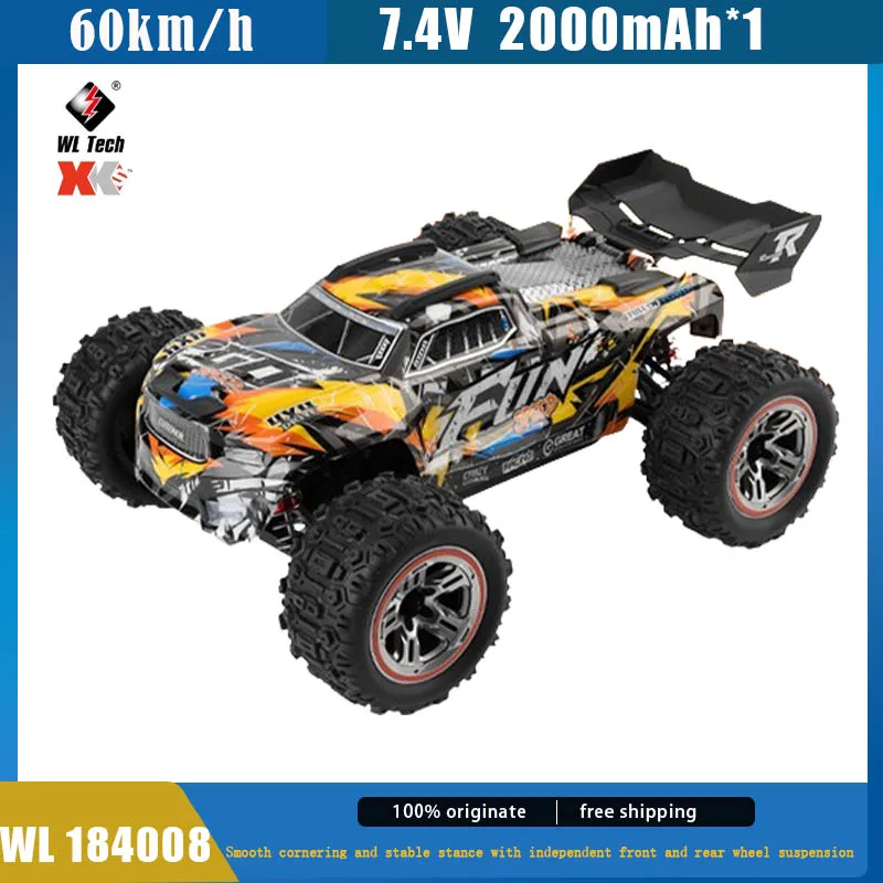 New Wl Rc Toys 184008 1/18 2.4g Rc Cars 3 In 1 Brushless Motor And Esc 4wd Off-Road Car 60km/H High Speed Racing Toys For Boys