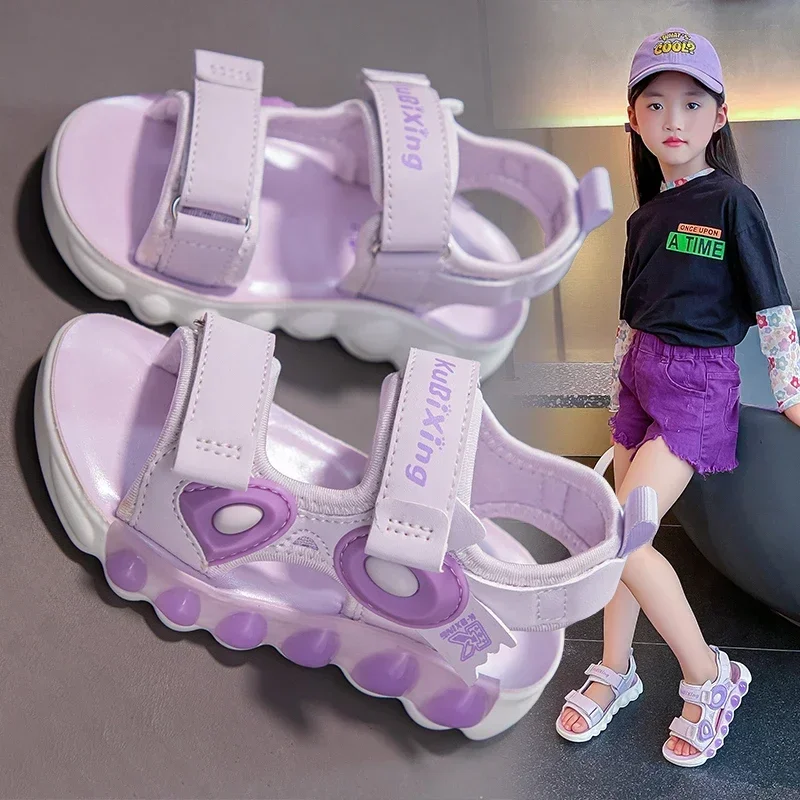 

Children Beach Shoes for Summer 2025 New Fashion Kids Fashion Shoes Candy Color Sweet Boys Girls Sandals Non-slip Open Toes