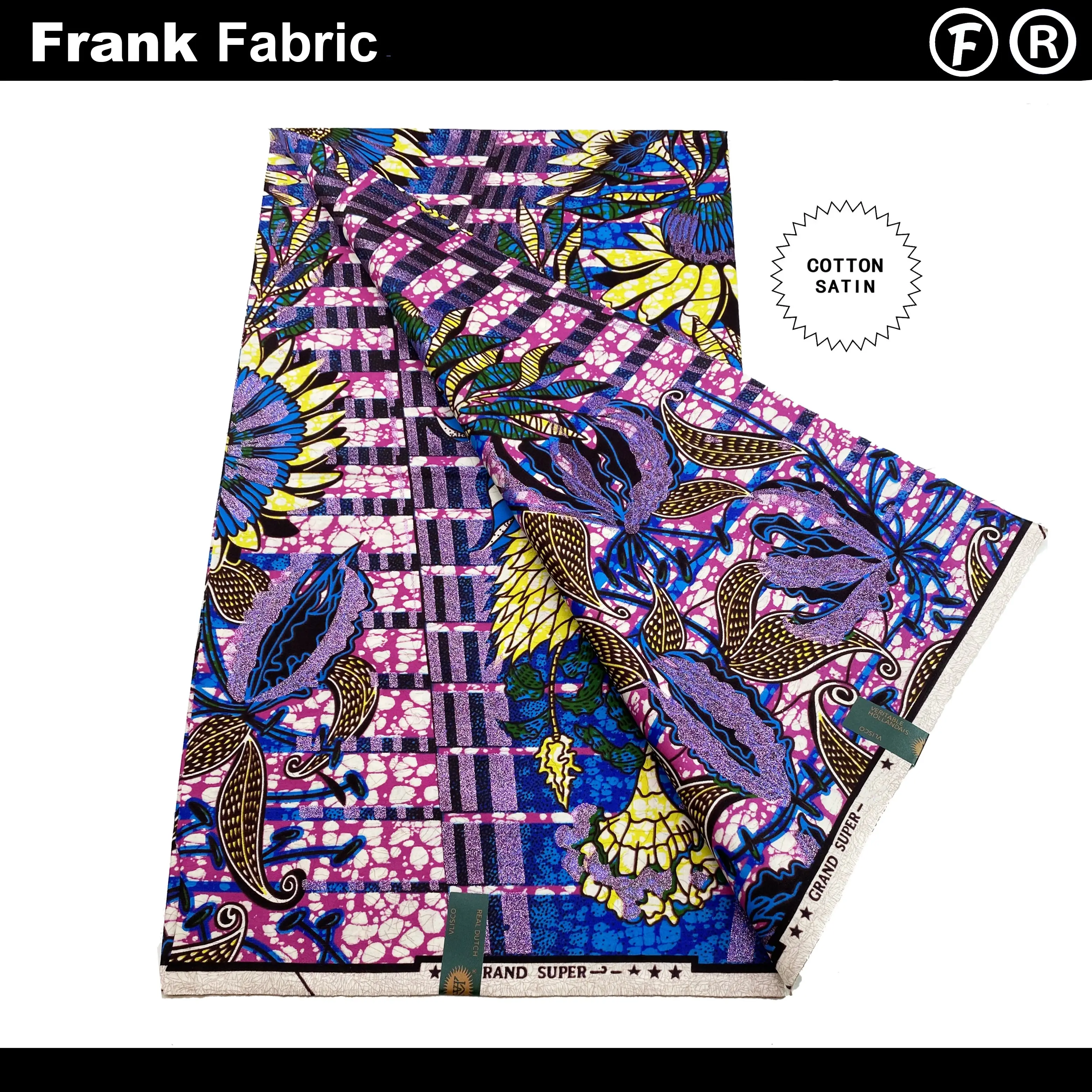 

Real Wax Original Grand Super African Fabric From Holland Genuine Dutch Ankara Wax Fabric For Dress With QR Code VLSG2508.159