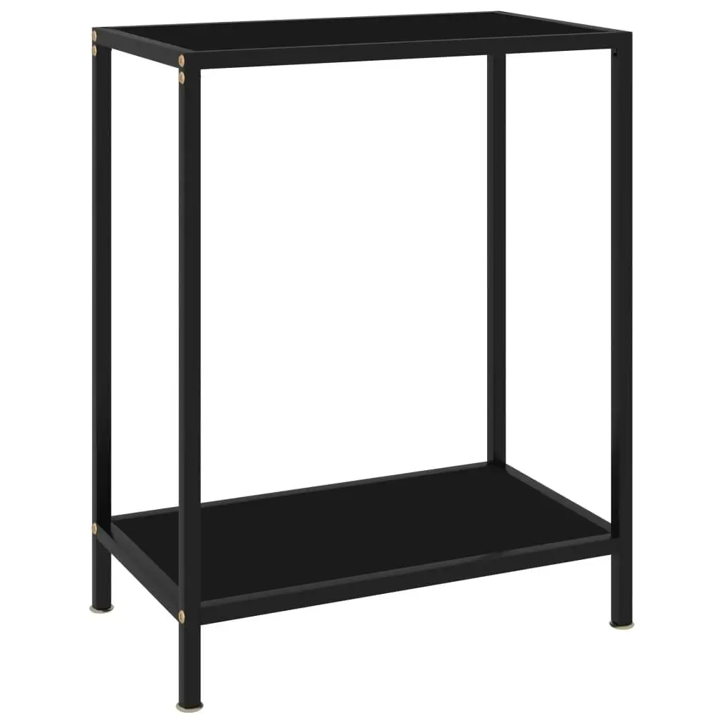 Modern Black Console Table 60x35x75 cm with Tempered Glass Top - Stylish & Durable Furniture