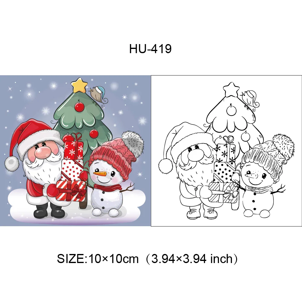 Nuevos sellos transparentes de Santa Claus/muñeco de nieve para álbum de recortes DIY/fabricación de tarjetas/Álbum troquelados de metal sellos artesanías 10 × 10cm