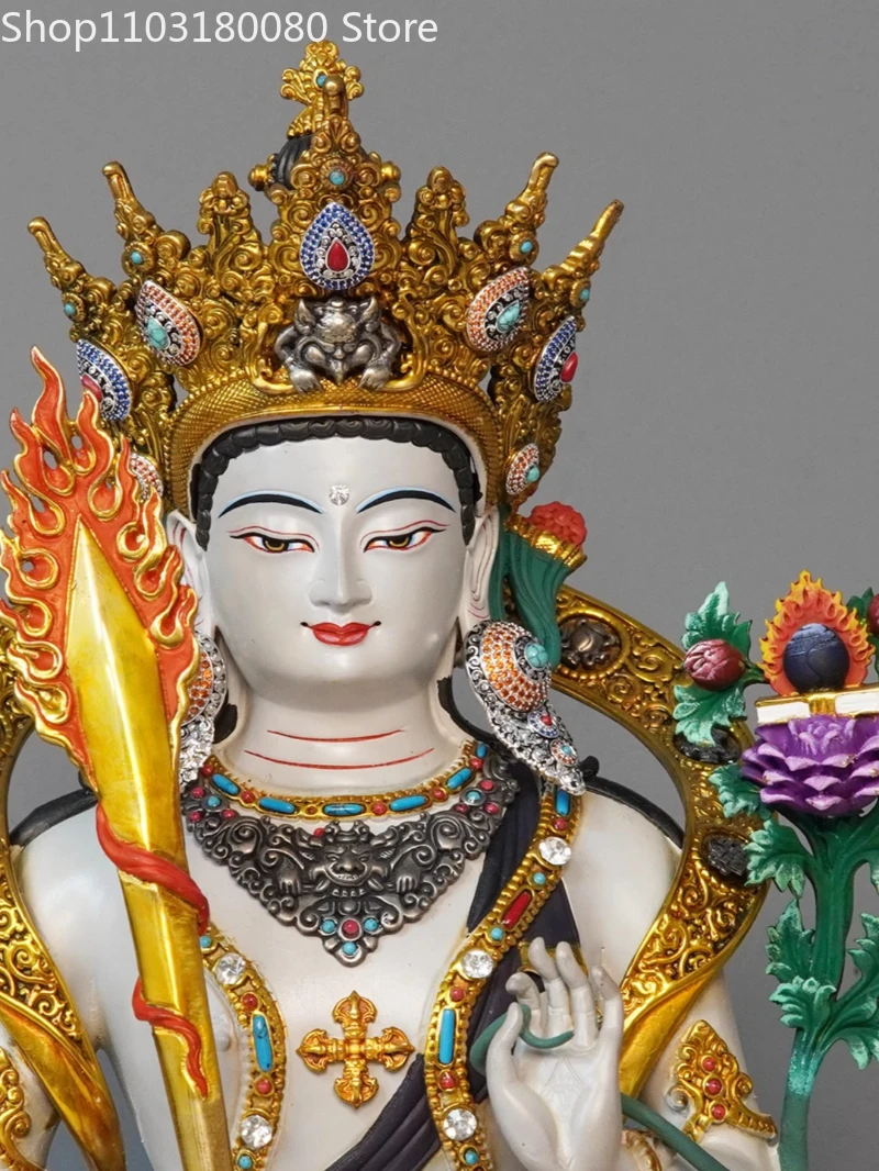 33cm Copper gilding Painting Akasagarbha Bodhisattva Akashagarbha buddha statue sculpture