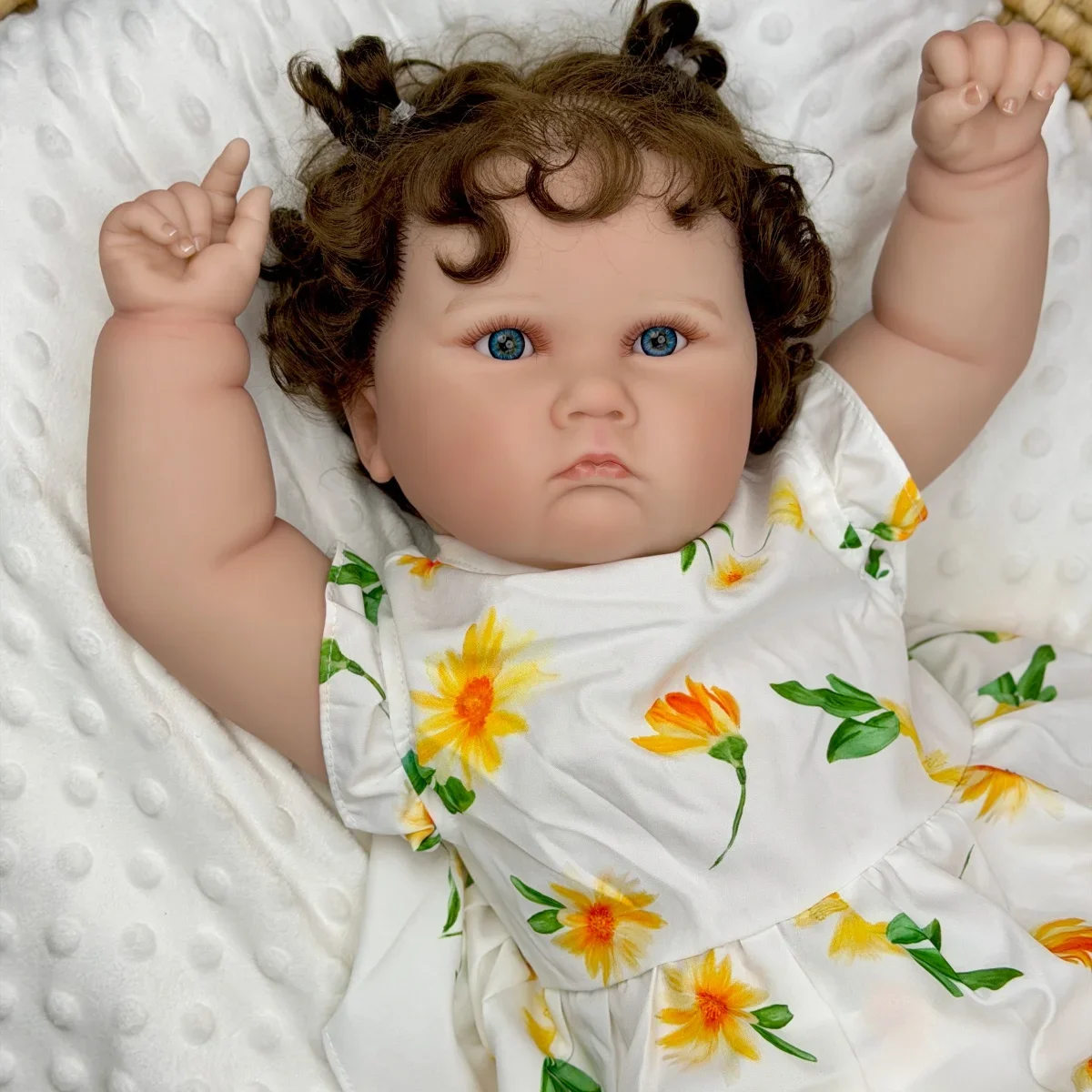 BZDOLL Stoffkörper 60 CM 24 Zoll Große Fette Reborn-Babypuppe Lebensechte Prinzessin Kleinkind-Spielzeugpuppe Handgefertigte Künstlerkollektion