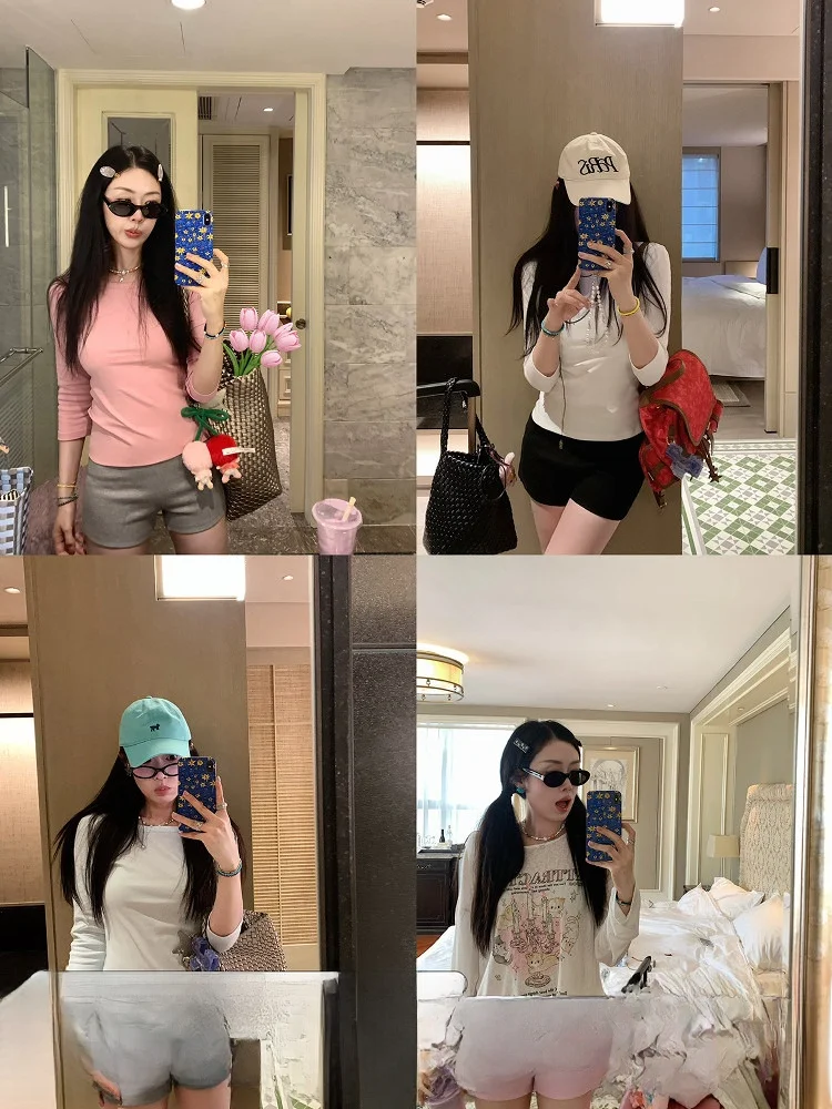 

Шорты с высокой талией, повседневные, женские, удобные, утягивающие, модные, летние, из хлопковой смеси с эластичными волокнами