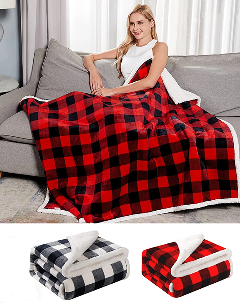 

Small Flannel Throw Blanket For Couch Sofa Bed Buffalo Plaid Checkered Blanket Cozy Fuzzy Soft Lightweight Blanket For Kids Baby