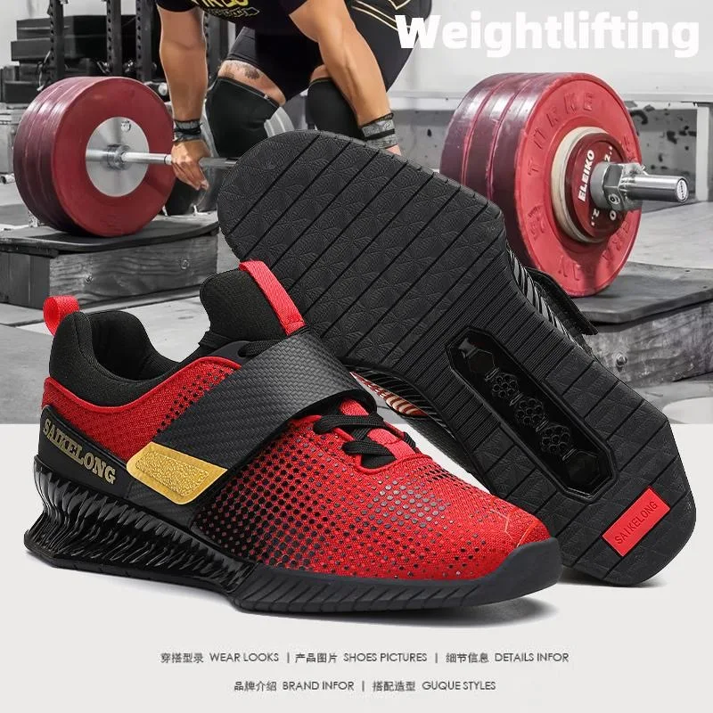 Original Brand Squat Hard Pull Shoes for Men Top Quality Weight Lifting Training Shoe Man Indoor Gym Shoes Mens Red Sport Shoe