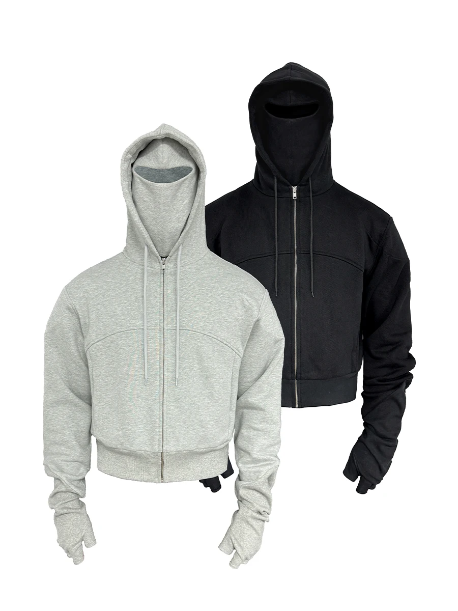 JCAESAR Boxer Hoodie Boxing Gloves Shoulder Structure Line Five-Finger Design Casual Loose Fit Cotton Polyester Blend Sweatshirt