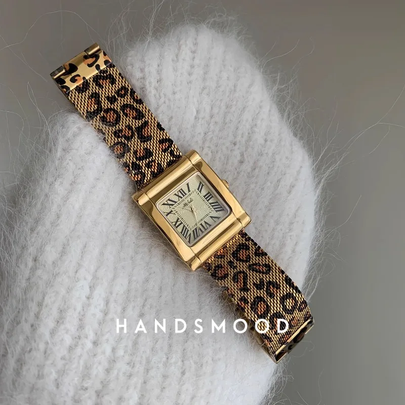 2024 New Women\'s Watch Square Dial Leopard Pattern Band Personalized Fashion Watch Luxury Watch Gift for Lovers