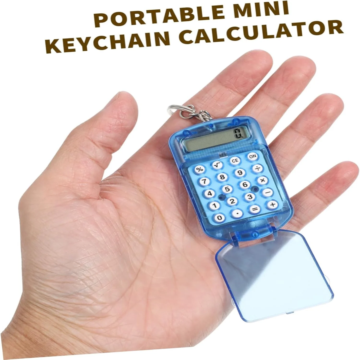 3pcs Pocket Calculator Key Ring Tiny Small Portable  Electronic Calculator for  Students ( Color)