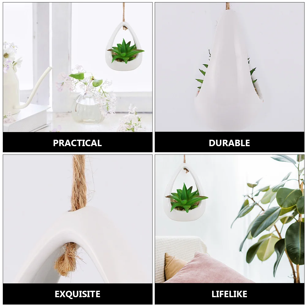 

1Pcs Artificial Succulent Plant High Quality PVC Ceramic Realistic Simulation Potted Plant Home Office Desktop Ornament Green