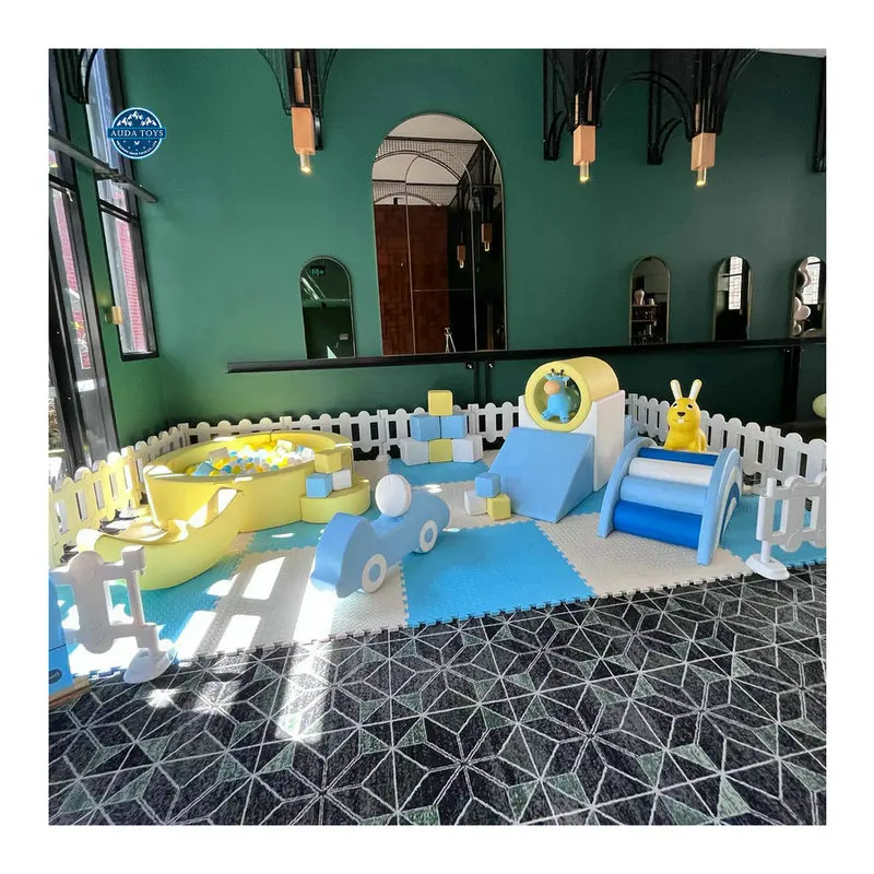 

Custom Blue And Yellow Small Softplay Area Playground Indoor Equipment Baby Soft Play Set