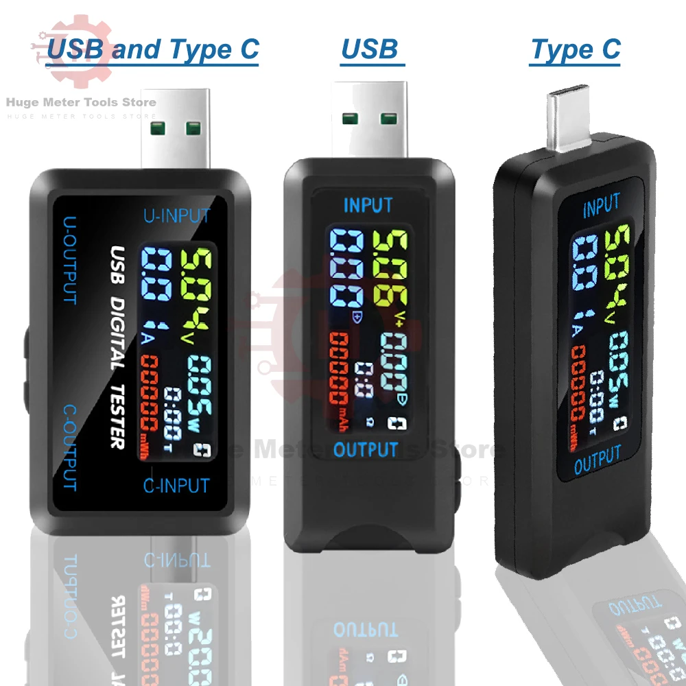 10-in-1 USB type-c teszter Digitális Feszültségmérő amperimetro aktuális feszültség Fogyasztásmérő töltő teszter Egyenáram 4.5-36V 0-8A ampere-volt Fogyasztásmérő