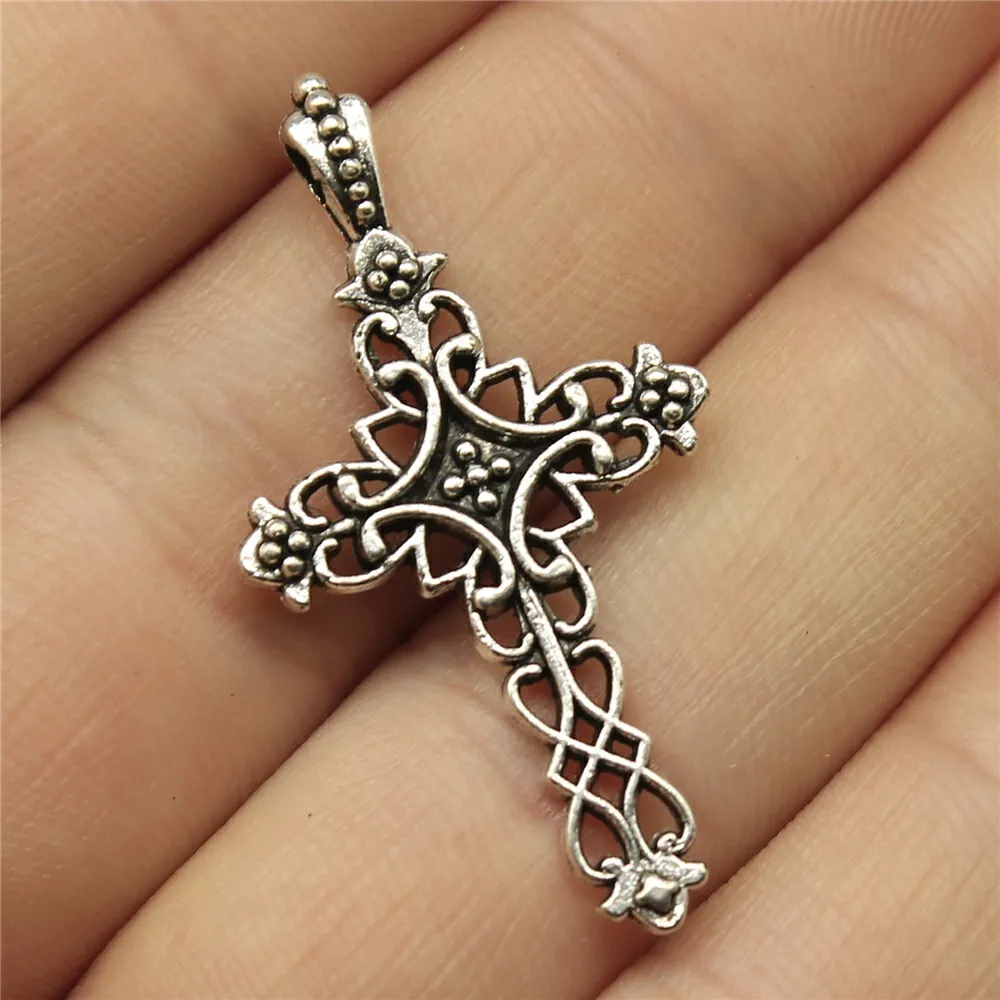 WYSIWYG 10pcs 38x20mm Cross Charms For Jewelry Making Sideways Cross Charm Sideways Cross Pendants