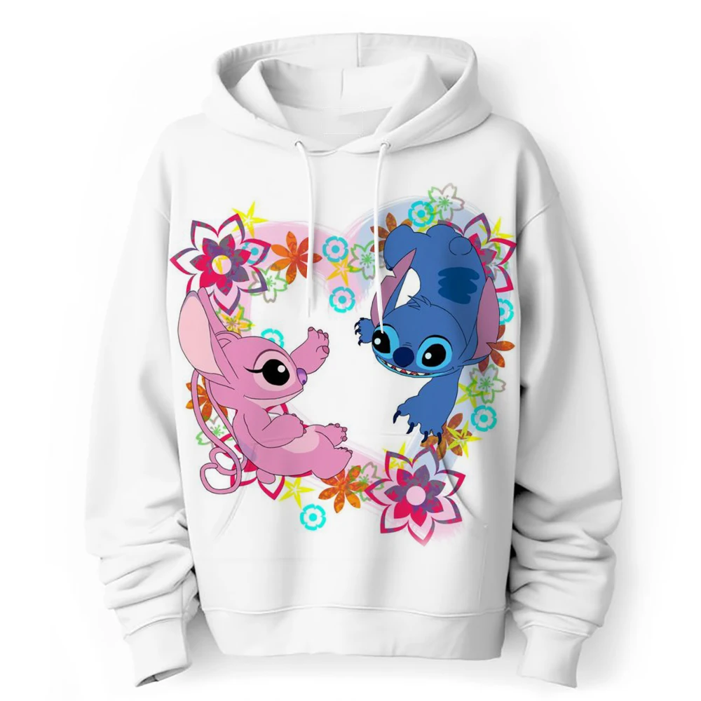 Kawaii Lilo Stitch 4-14 Year Children Anime Sweatshirt Boys Girls Lovely Stitch Hoodies Boys Clothes Print Cartoon Graphic Kids