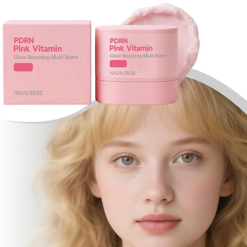Pink Vitamin Multi Balm Stick Moisture Locking Non Greasy Skin Care for Lips Eye Area Neck Cheeks and Natural Glow Makeup