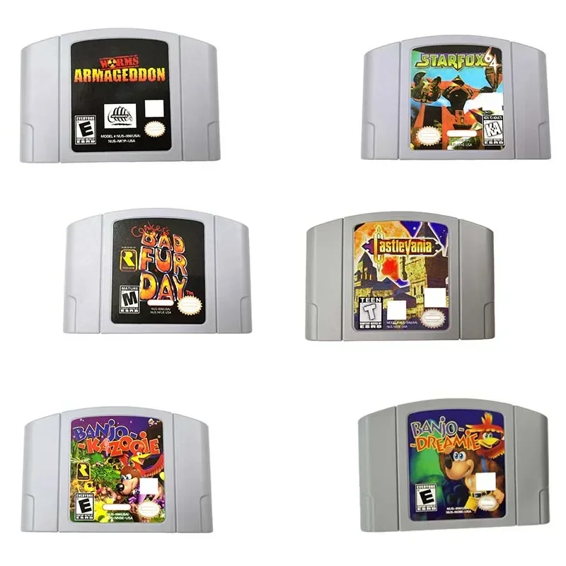 

N64 Console Video Games Cartridge BANJO Series 007 Castlevania Conkers Bad Fur Day Hobby Collection Gift Toys USA Version