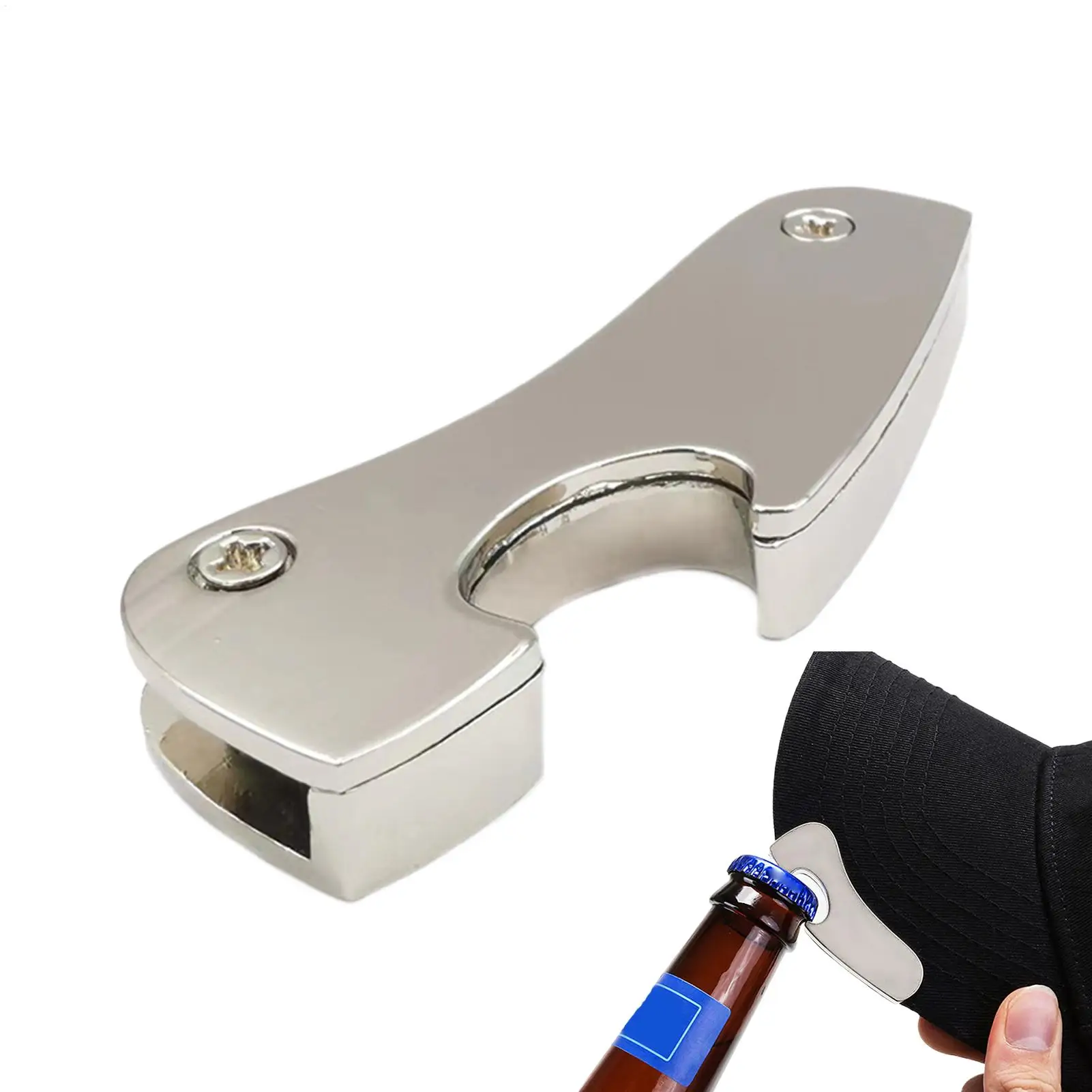 Hat Clip Bottle Opener Manual Opening Hat Brim Accessory Baseball Cap Clip for Men Women Campers Travelers Tailgating Beach