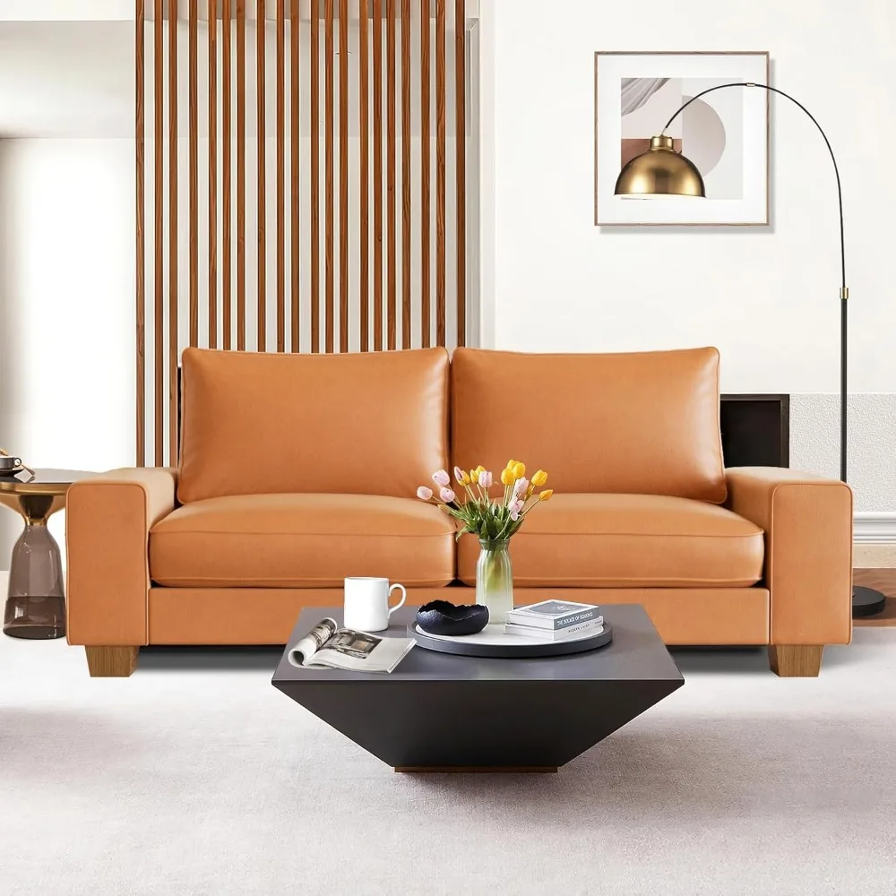 Faux Leather Couch,… - image