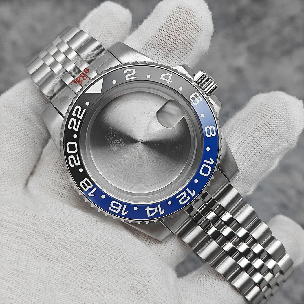 Полный набор корпуса часов 40 мм + ремешок из нержавеющей стали Корпус NH35 подходит для механизмов Miyota 8205/821A/8215 Япония NH35/NH36