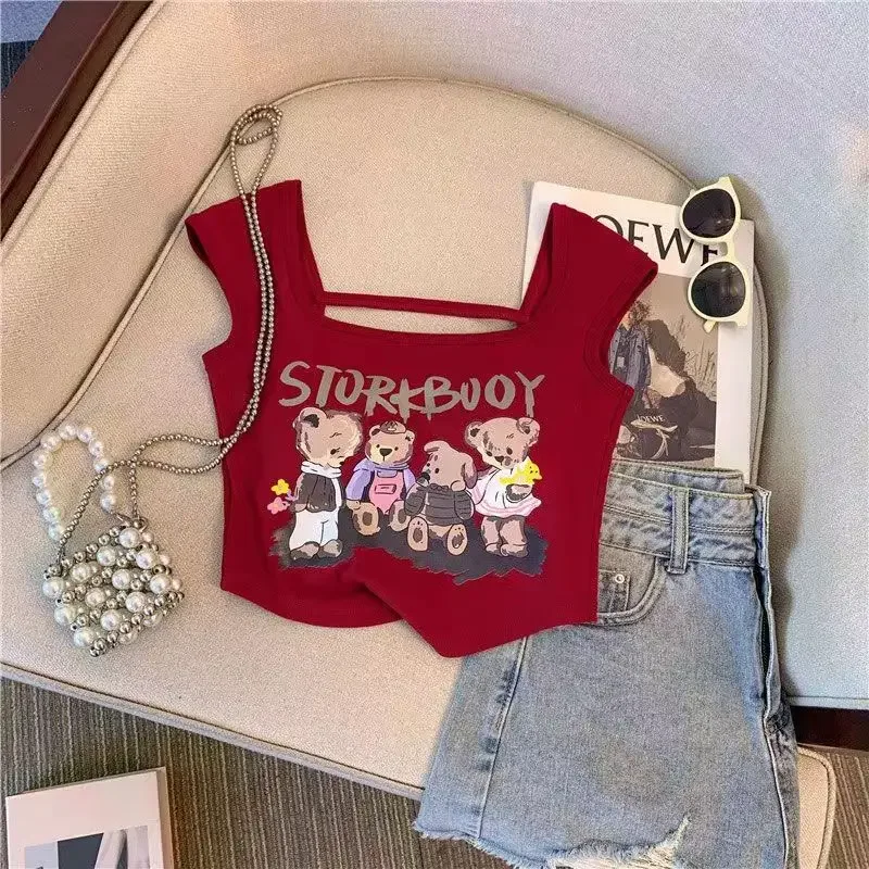 summer 100% cotton amine baby girls short t-shirts cartoon kids tshirt 4 6 8 10 child tops tee clothes roupas infantis menina