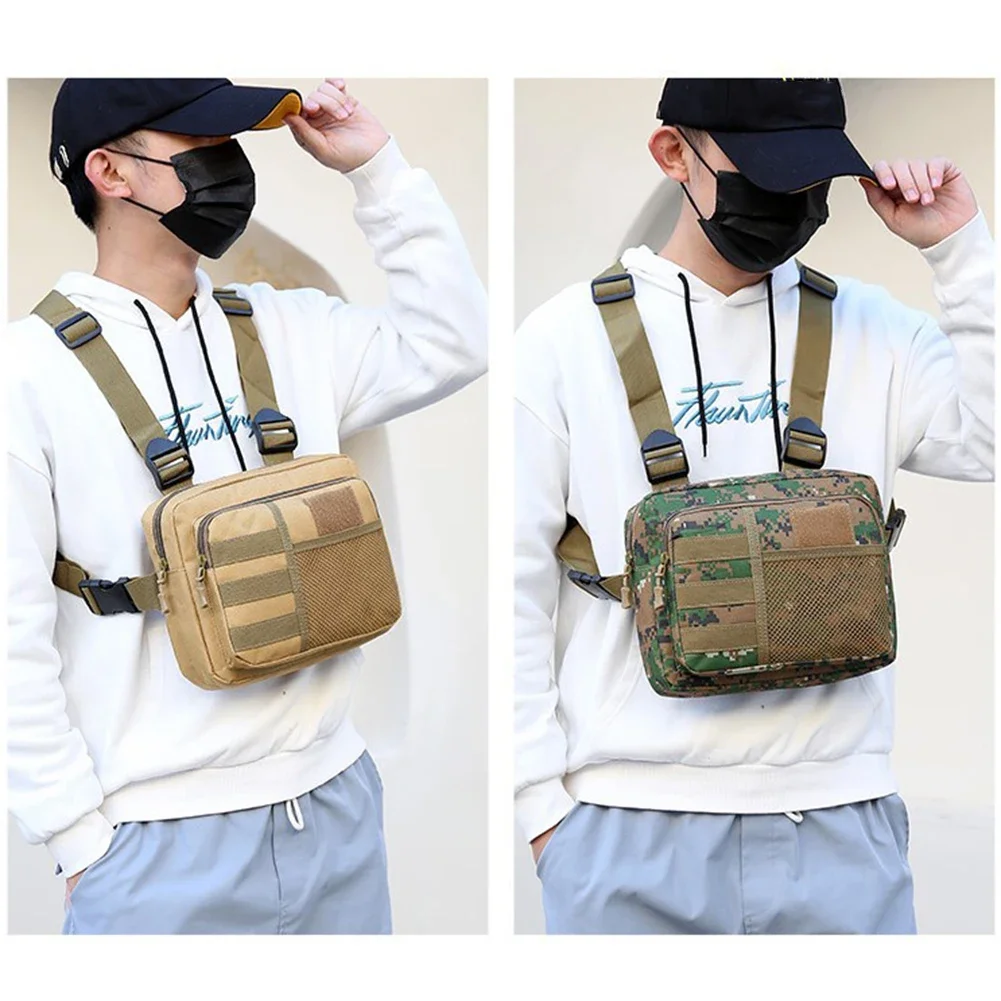 Tactical Chest Bag Hip Hop Streetwear Chest Rig Packs Molle Front Pack Vest Breathable Mesh Outdoor Hunting Military Combat Bag