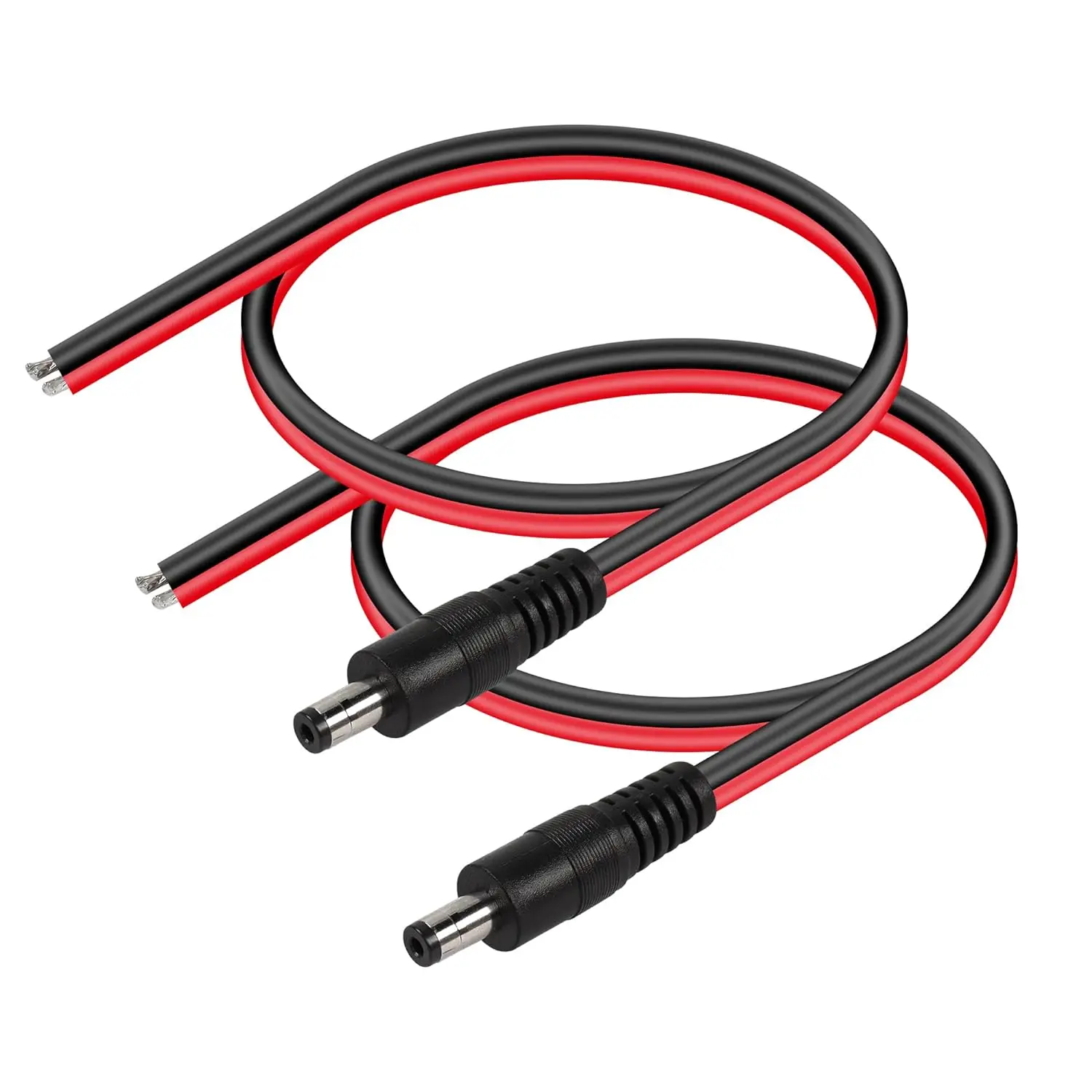 2pcs DC Supply 5.5mm x 2.1mm Male Power Pigtail 14AWG Bare Wire Open End Wire Repair Cable CCTV Security Camera LED Strip Light