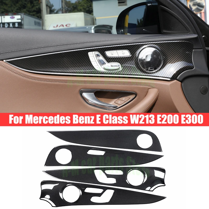 

For Mercedes Benz EClass W213 E200 E300 2016-22 Oak Wood Grain ABS Interior Door Decoration Panel Cover Trims 4pcs Car Accessory