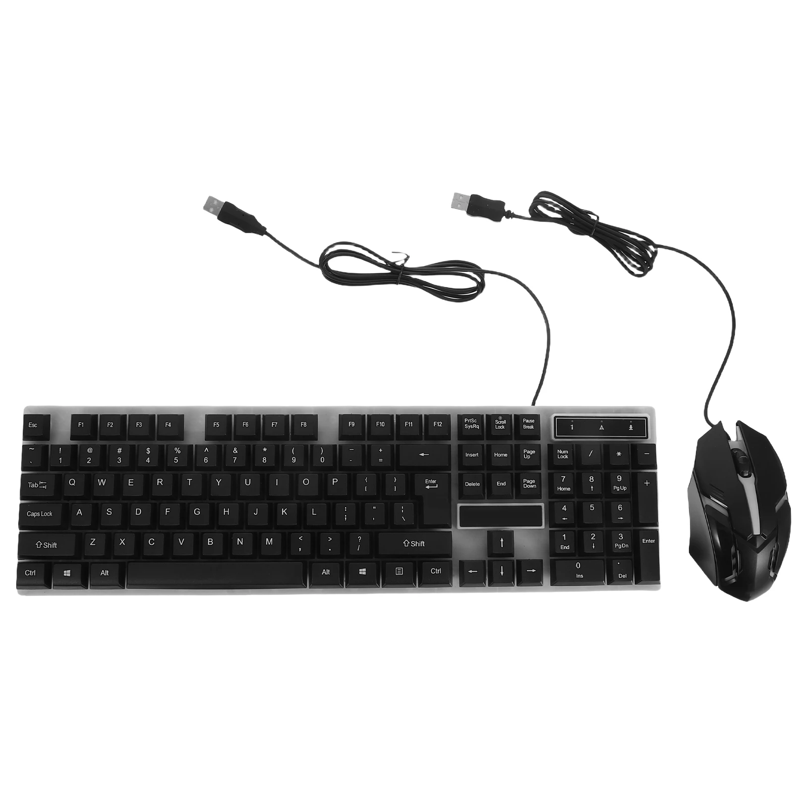 Wired Keyboard Mouse Set Black Floating Keycap Rgb Backlight Draining Hole Ergonomic Game Keyboard Mouse Wired