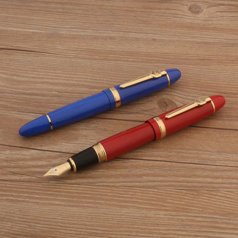 jinhao 159 METAL Fountain Pen spin Medium Nib GIFT Business Office Golden Ink Pens