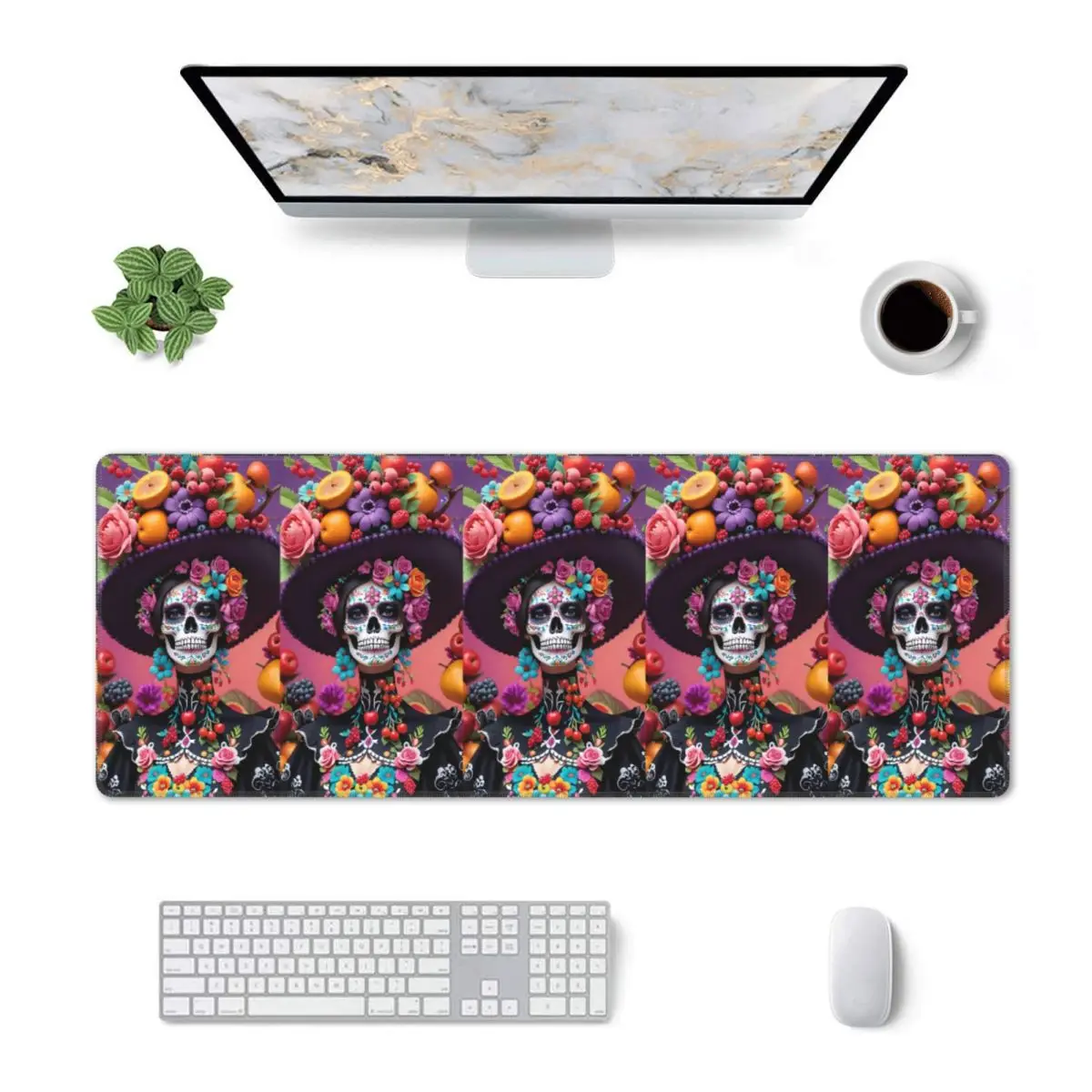 Large Mouse Pad Day Of The Dead Sugar Skull Mexican Girl Gamer PC Laptop Mats Keyboard Carpet Computer Gaming Desk Mat