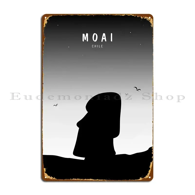 Moai Metallschild Kino Designer Wandbild Pub Design Blechschild Poster