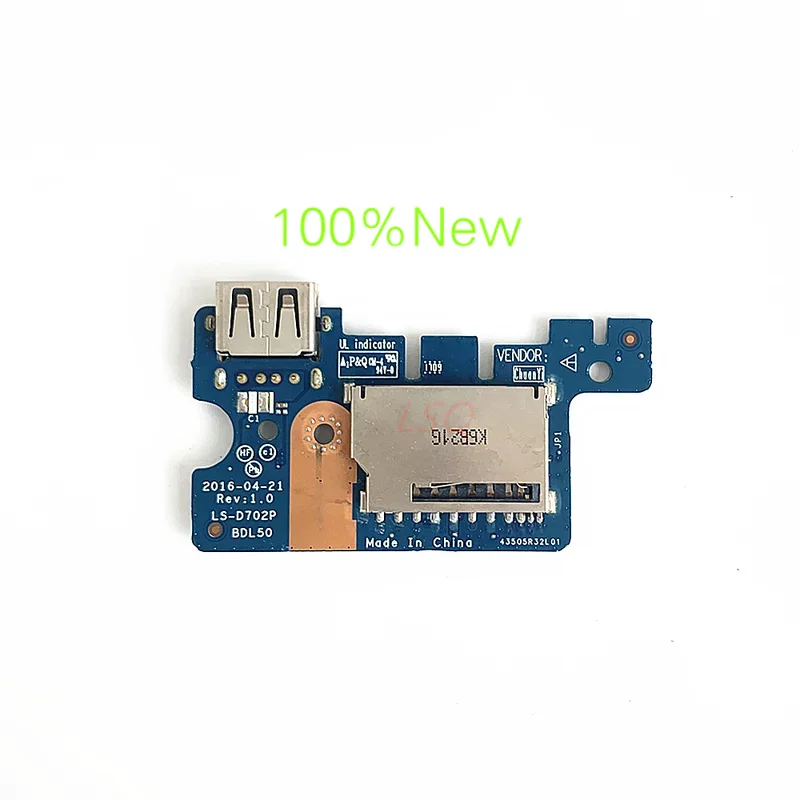 Ls-d702p for HP 15-ay 15-ba 255 G5 laptop USB SD card reader board with cable 100% test