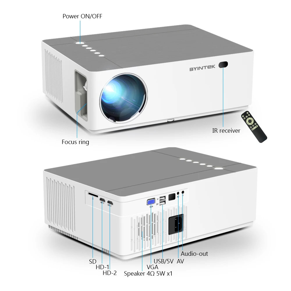 K20 Smart Android WIFI 3D LCD Video Full HD 1080P LED Home Theater Projector 4K Projector (40USD Extra voor Android OS)