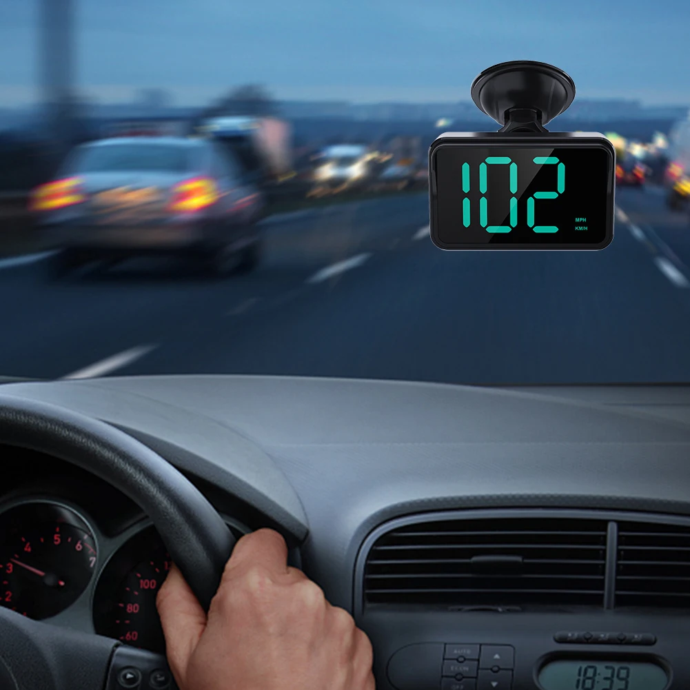 

Автомобильный HUD-дисплей с зеленым экраном, спидометром и показаниями в километрах/час и мили/час, совместимый со смартфонами и портативными устройствами