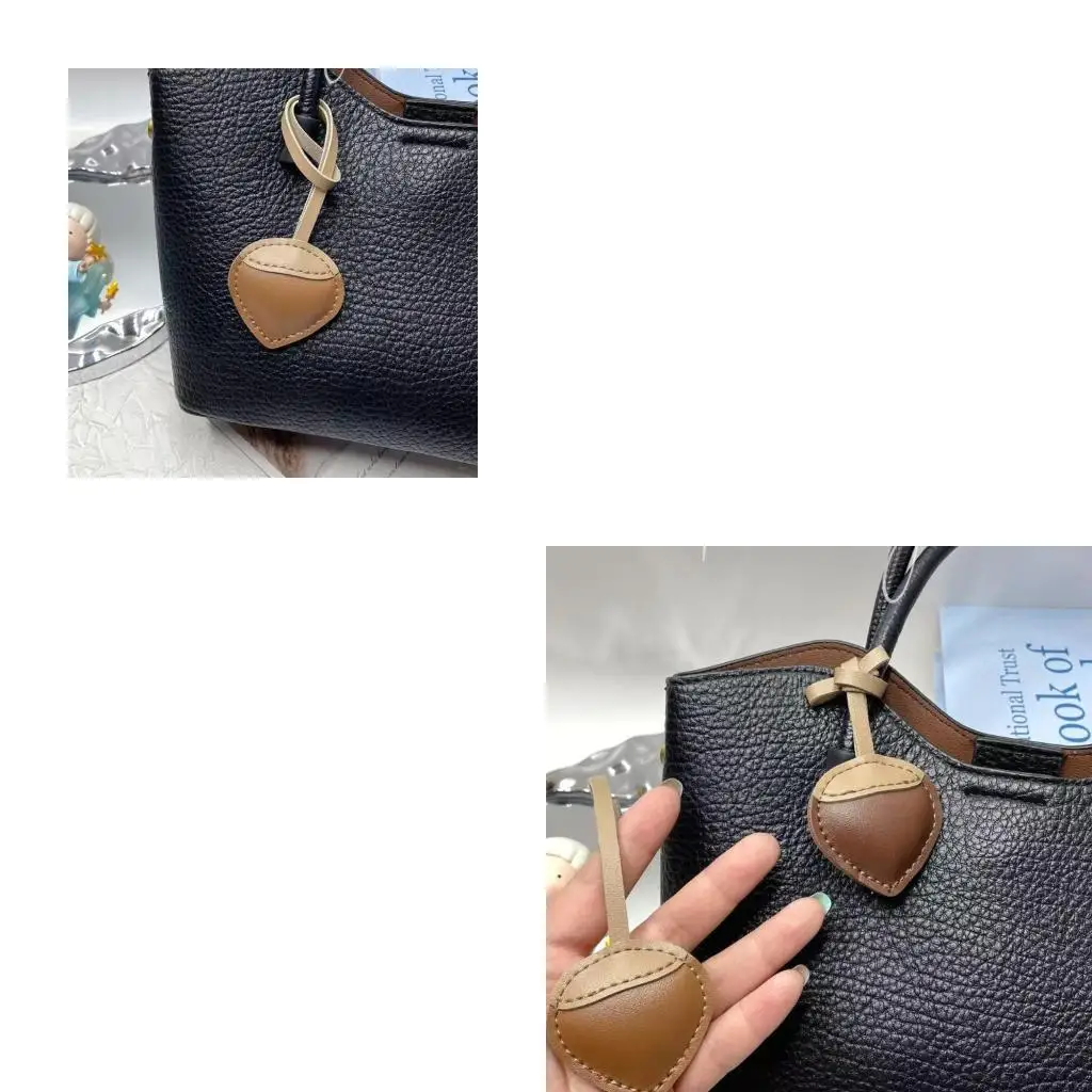 الحرفي وضعت الكستناء الجلود المفاتيح خمر نمط حقيبة العرافة مقاومة للماء قوي زخرفة لسيارة مرآة الديكور #1